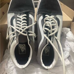 Vans Old Skool Skate Shoes in Black, Gray & White